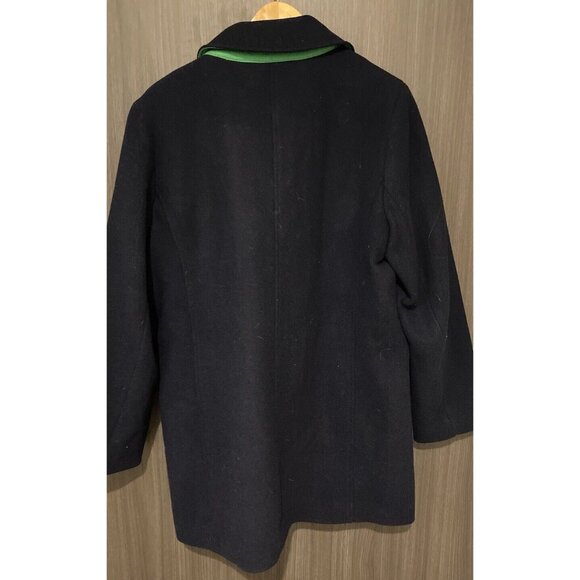 J. Crew Womens 14 Coat Long Blue Wool Blend flap Pockets Button Size L - Picture 5 of 5